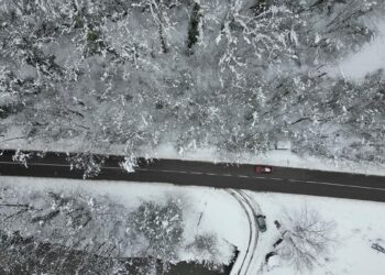 'Ağaç tünel yol'da, kar yağışı sonrası ortaya çıkan manzara görüntülendi