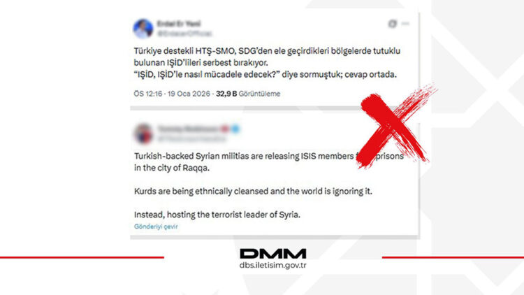 Türkiye'nin desteği ile DEAŞ'lı teröristlerin serbest bırakıldığı iddiası asılsızdır