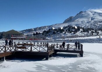 Erzincan'da Ardıçlı Gölü buz tuttu