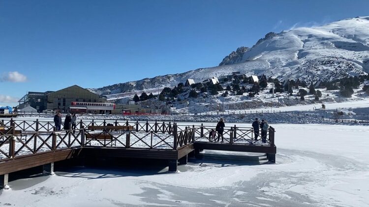 Erzincan'da Ardıçlı Gölü buz tuttu
