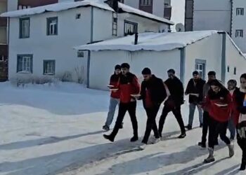 Göle'de üniversite öğrencileri, dondurucu soğukta hayvanları beslediler