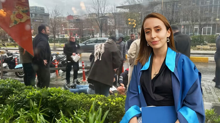 Beyoğlu’nda Şehir Plancısı kadın fırtınada devrilen tabelanın altında kaldı