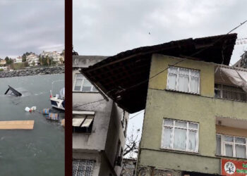Fırtına hayatı felç etti; 2 tekne battı