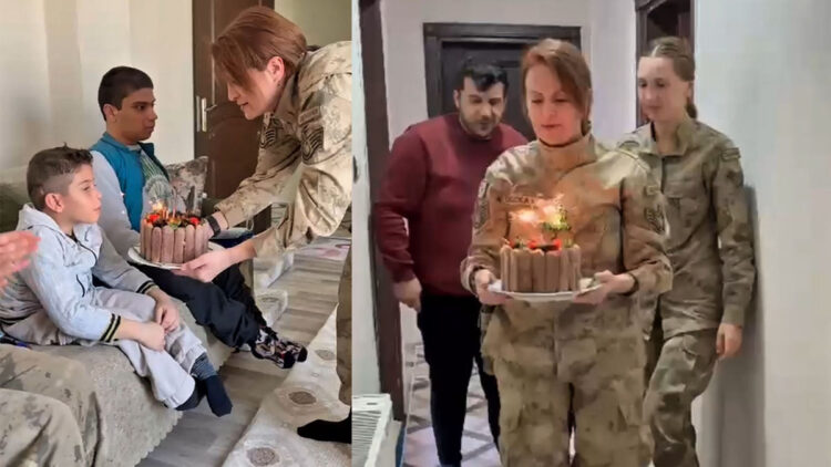 Jandarmadan bedensel engelli Doğanay’a doğum günü sürprizi