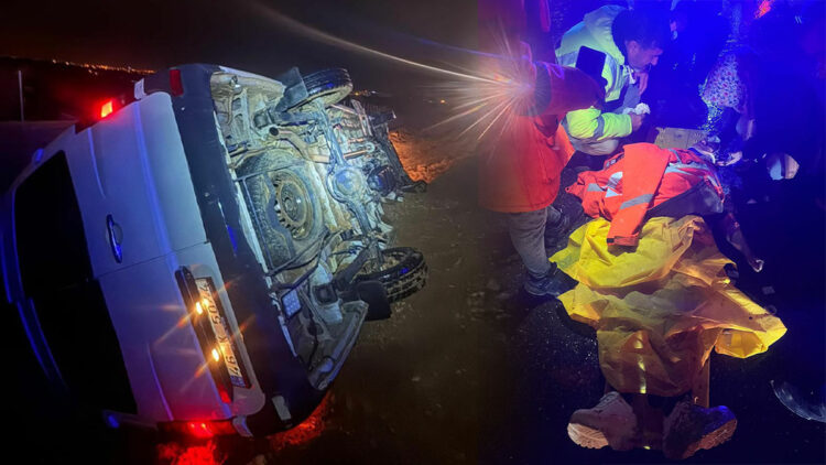 Mersin'de servis minibüsü uçuruma yuvarlandı