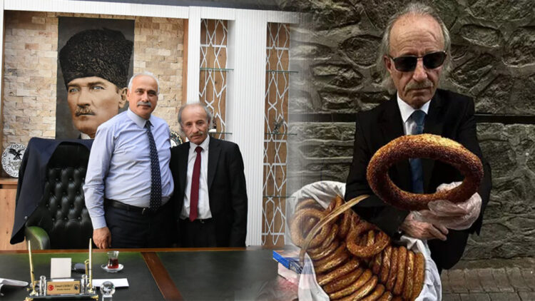 Protokoldeki kravatlı simitçi