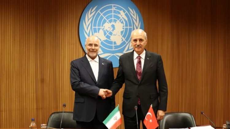 TBMM Başkanı Kurtulmuş, İran Meclis Başkanı ile görüştü