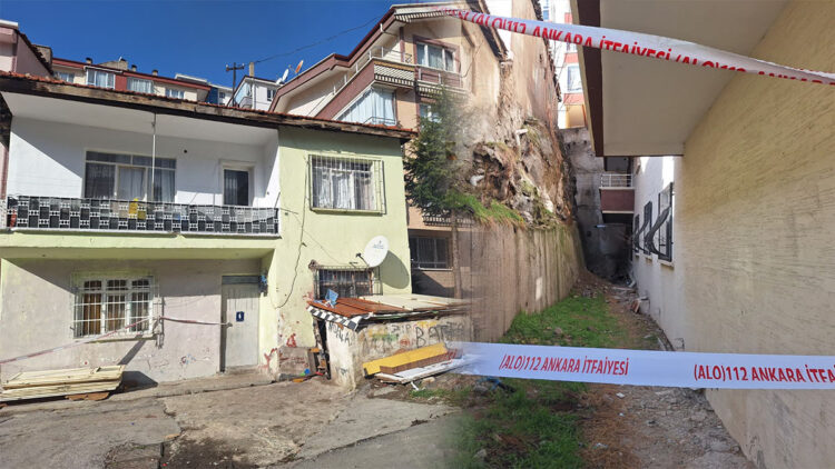 Ankara'da toprak kayması; 4 katlı apartman tahliye edildi