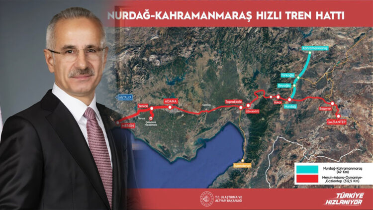 Nurdağ-Kahramanmaraş hızlı tren hattı önemli bir kapasite artışı sağlayacak
