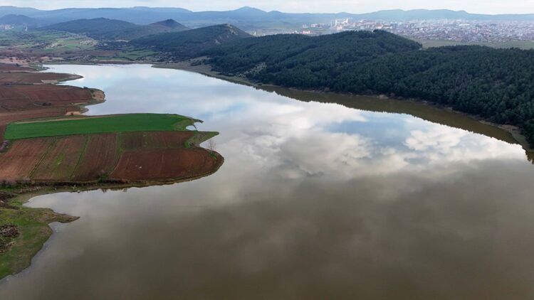 Edirne’de Kocadere Göleti'nin doluluk oranı yağışlarla arttı