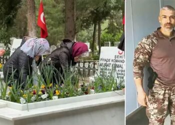 Evlilik yıl dönümünde şehit olan Binbaşı Yetişen, mezarı başında anıldı