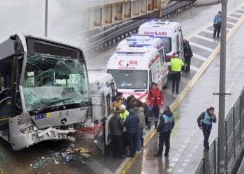 Avcılar'da 2 metrobüs çarpıştı; 5 yaralı