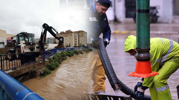 İzmir'de sağanak nedeniyle yollar göle döndü