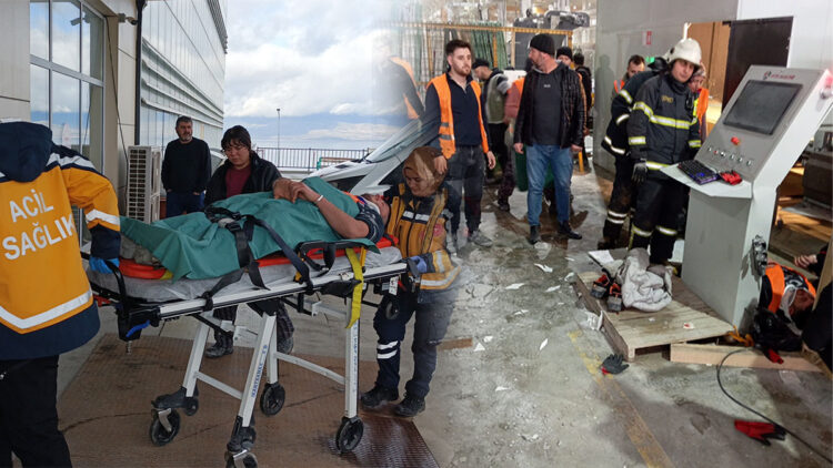 Kesimi yapılan mermer blok düştü, 5 işçi yaralandı