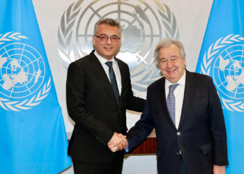 Tufan Erhürman New York'ta Antonio Guterres ile bir araya geldi