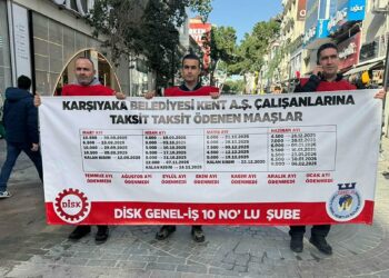 Karşıyaka Belediyesi işçileri yürüyüş yapıp, halktan destek istedi
