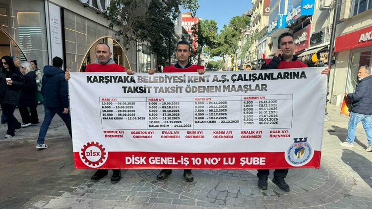 Karşıyaka Belediyesi işçileri yürüyüş yapıp, halktan destek istedi