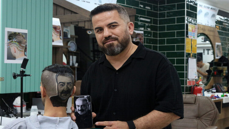 Berber Süleyman Tokgöz saçlara 'İnci Taneleri'nin kahramanını çiziyor