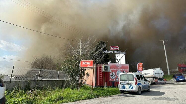 Sakarya'da şekerleme fabrikasında yangın