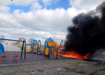 Tekirdağ'da çocuk parkında yangın