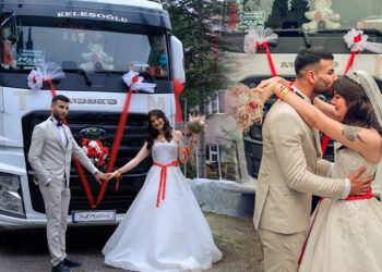 TIR, gelin arabası oldu
