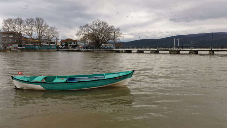 Uluabat Gölü'ndeki su seviyesi yağışlarla yükseldi