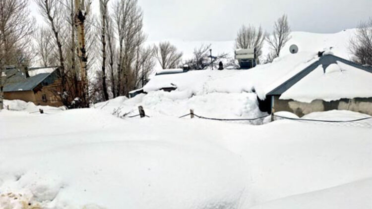 Van’da kırsal mahallede evler kara gömüldü