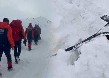 Verici istasyonundaki arızaya giden ekibin üzerine çığ düştü