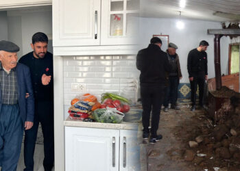 Yüksekova'da kerpiç evleri çöken Bayram ailesine destek