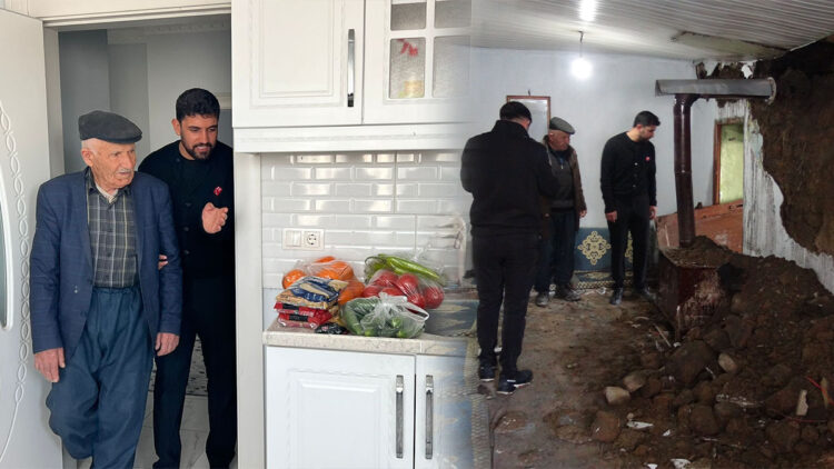 Yüksekova'da kerpiç evleri çöken Bayram ailesine destek