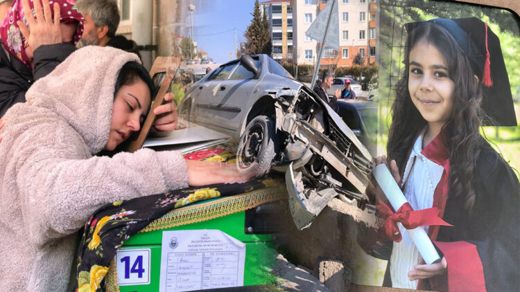 El freni çekilmeyen otomobilin çarptığı Öykü toprağa verildi