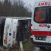 Çatalca'da otobüs devrildi; yaralılar var