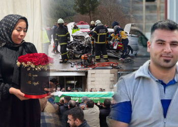 Kazada ölen 1 günlük sözlü çift, yan yana toprağa verildi