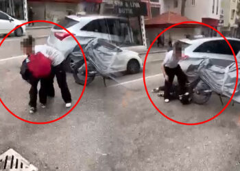 Kız öğrenci, tartıştığı akranını yere yatırıp ayağıyla yüzüne bastı