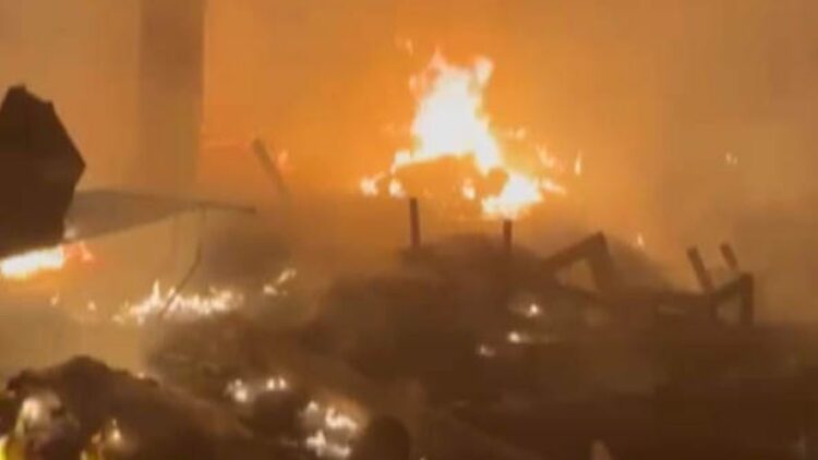 Kahramanmaraş’ta çırçır fabrikası yandı