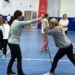 Bodrum'da pilates için gelen kadınlara savunma eğitimi
