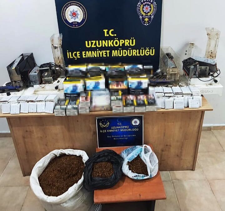 Edirne’de çok sayıda makaron ve kaçak tütün ele geçirildi