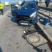 Refüje ve su tankerine çarpan otomobilin sürücüsü ağır yaralandı