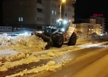 Bitlis'te Karayolları ekipleri kar temizleme ve yol genişletme çalışması yaptı