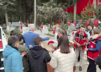 Sevgi Evlerindeki çocuklardan şehitlik ziyareti