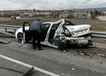 Arızalanan otomobile TIR çarptı: 1 yaralı