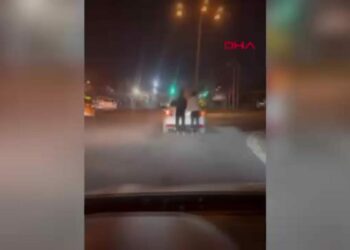 Patenli 2 kişinin tehlikeli yolculuğu kamerada