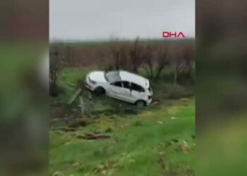 Mardin’de kontrolden çıkan otomobil tarlaya uçtu: 4 yaralı