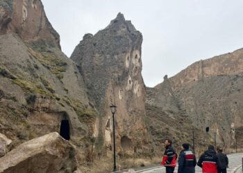 Soğanlı Vadisi’nde kaya parçası düştü