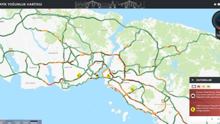 İstanbul'da gece saatlerinde trafik yoğunluğu yüzde 62'ye ulaştı -1
