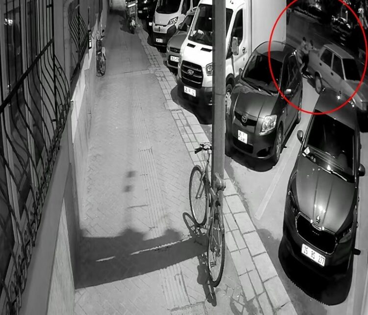 Park halindeki otomobili iterek çaldılar