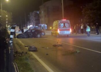 Kediye çarpmamak için manevra yapıp refüjdeki korkuluklara vurdu; 2 yaralı