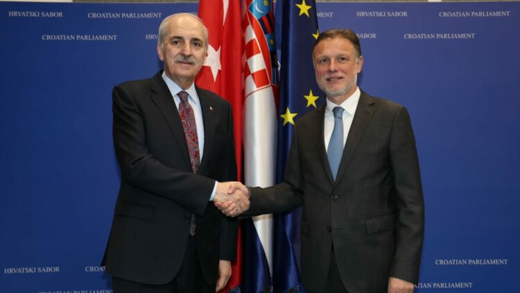 TBMM Başkanı Kurtulmuş, Hırvatistan Meclis Başkanı Jandrokovic ile bir araya geldi