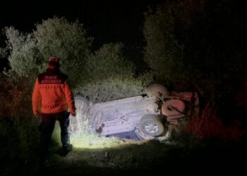 Bursa'da alkollü sürücünün kullandığı otomobil, zeytinliğe uçtu