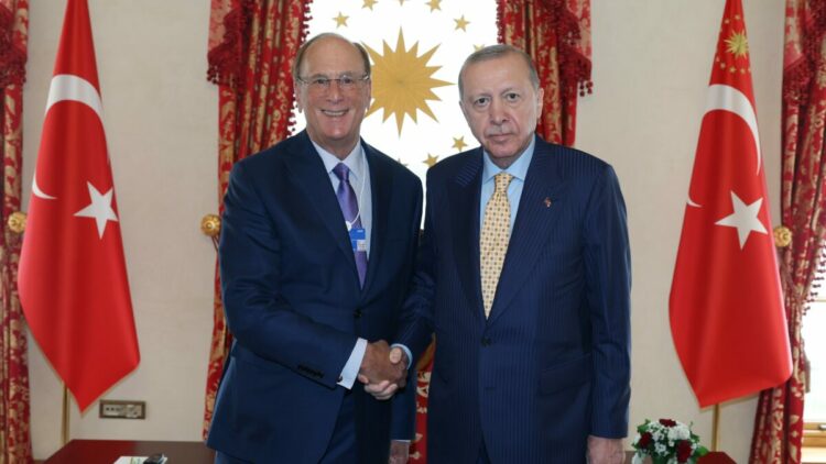 Cumhurbaşkanı Erdoğan, WEF Başkanı Fink'i kabul etti